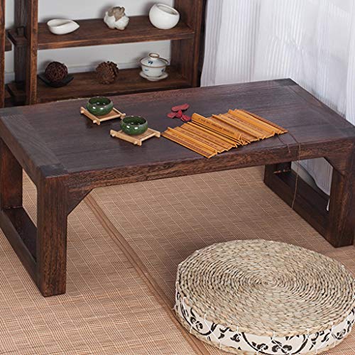 Table basse en bois massif marron 80x40x30 cm de style japonais - 5