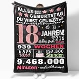 AOWINS 18. Geburtstag Mädchen, Geschenke zum 18 Geburtstag Mädchen, Teenager Geschenke Decke 150x130CM