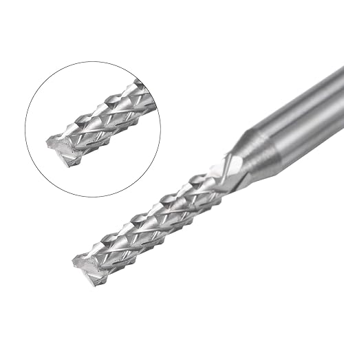 Vista 70 de uxcell 10 Uds 0.020 in Carburo End Mill Grabado Fresa Fresa CNC Router Bits para máquina PCB, vástago de 1/8