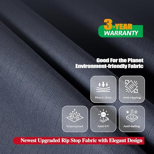F&J Outdoors Patio Furniture Covers, Heavy Duty Tear Resistant Waterproof UV Resistant Windproof Outdoor Furniture Cover, Grey, 84" Dia x 31" H by F&J Outdoors - Image 3