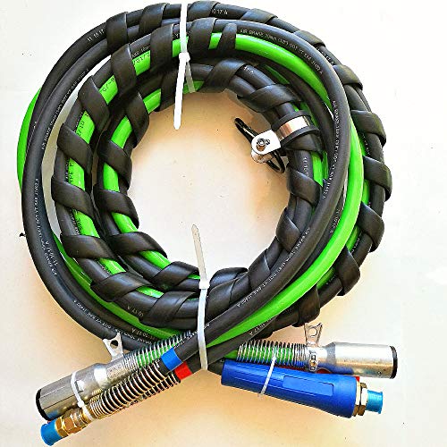 Trackon Parts 12 Ft. 3-in-1 Wrap Set, ABS Electrical and Rubber Air Line Hose Assemblies, for Semi Truck Tractor Trailer - Thumbnail 2