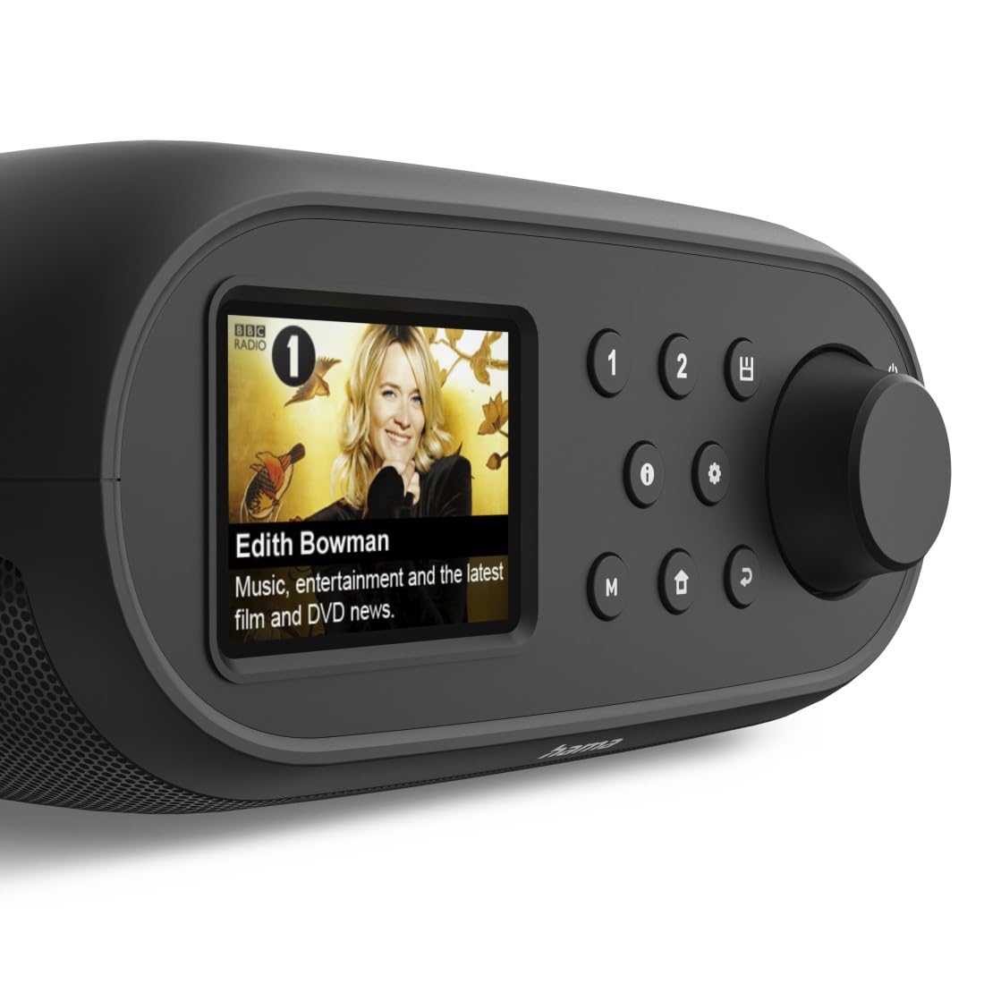 Hama DIR400 radio cyfrowe DAB+ (radio internetowe, Bluetooth RX, FM, montaż podszafkowy lub pionowy, 2,4” wyświetlacz TFT, Wi-Fi 2,4/5 GHz, dwa alarmy, czarne)