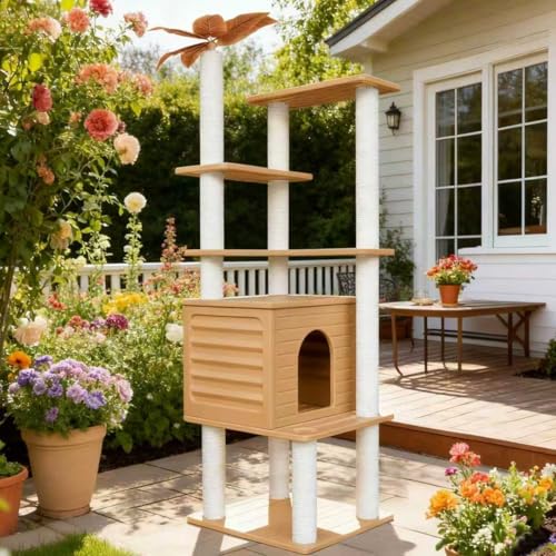 MAOHEGOU 63" Weatherproof Cat Tree with Scratching Posts