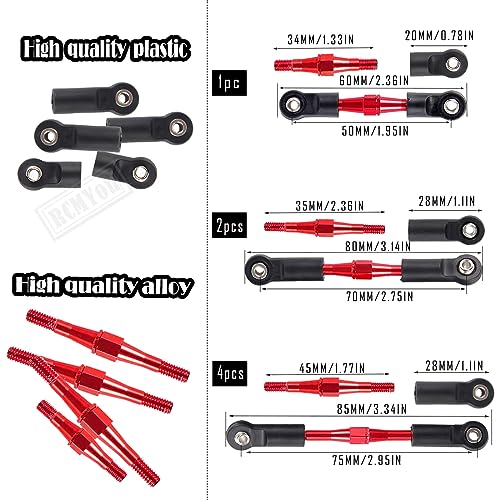 RCMYou Upgrades for 1/10 Slash 2WD(VXL),RC Shocks,Suspension Arm,Caster Block,Steering Blocks,Stub Axle Carriers,Steering Bellcranks,Shock Tower,Camber Links,Drive Shaft,Hex Hub Adapters,Red