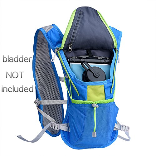 Foto von LANZON Blau Trinkrucksack (ohne Trinkblase), Ultraleicht Trail Running Trinkrucksäcke für Marathonläufer, Laufen Wandern Radfahren Rucksack