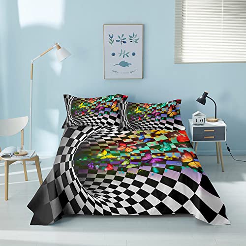 Parure de lit géométrique 3D colorée pour chambre Queen