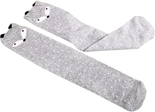 Meias de algodão com desenho animado, para meninas, cano alto, para crianças, meias de algodão respirável, Conforme mostrado., Tamanho Único
