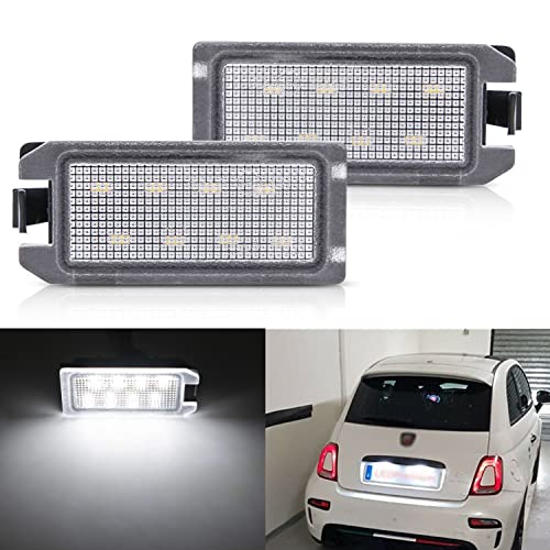 Nslumo Led License Plate Light Assembly For Fiat 500 2013-2019, Oem Replacement 6000K Xenon White 8-Smd Error Free Led Tag Light #TOP4