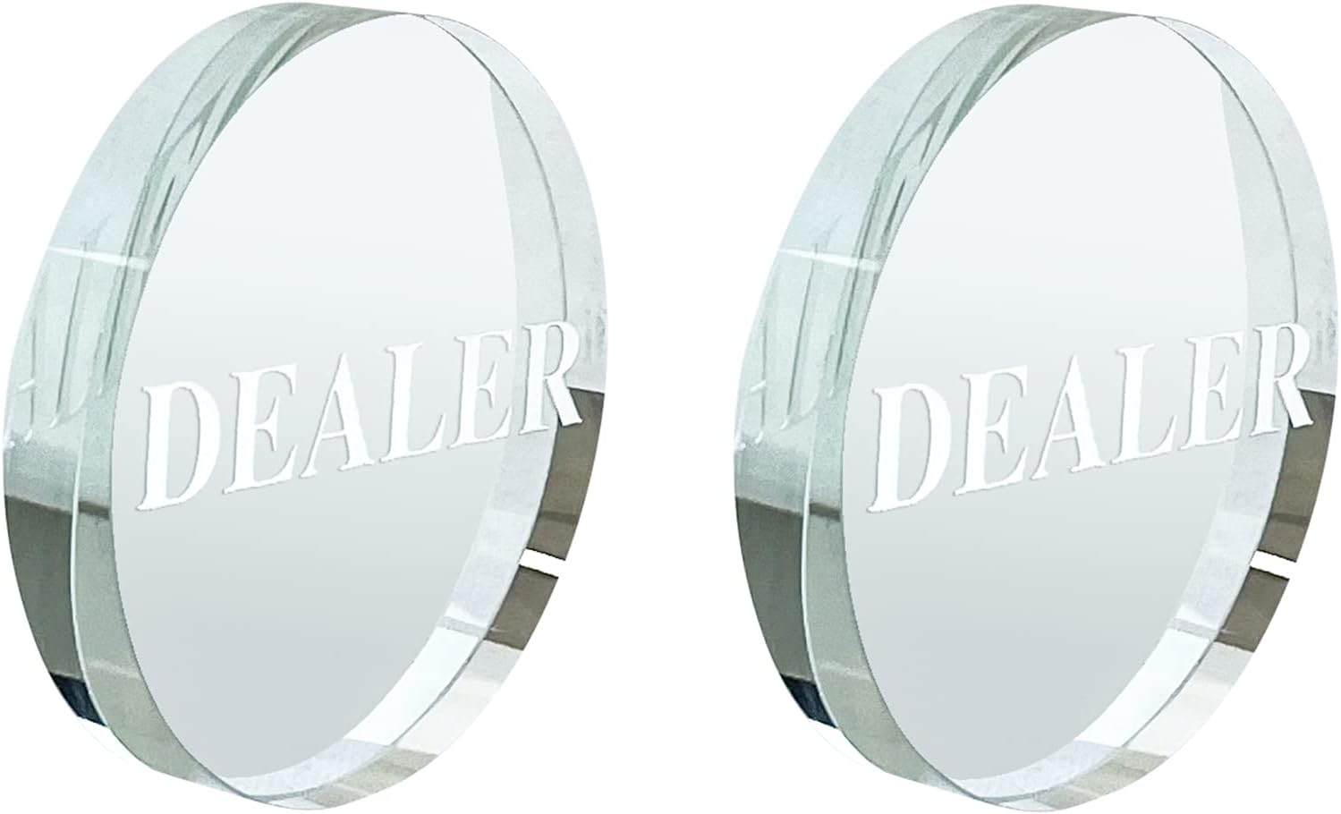 SEETOOOGAMESPoker Dealer Button Clear Casino Crystal Chip Buttons for Texas Holdem-2pieces