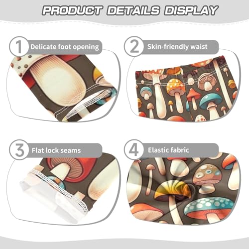 Autumn Cartoon Mushroom Girls Leggings Stretchy Dance Pants for Kids3