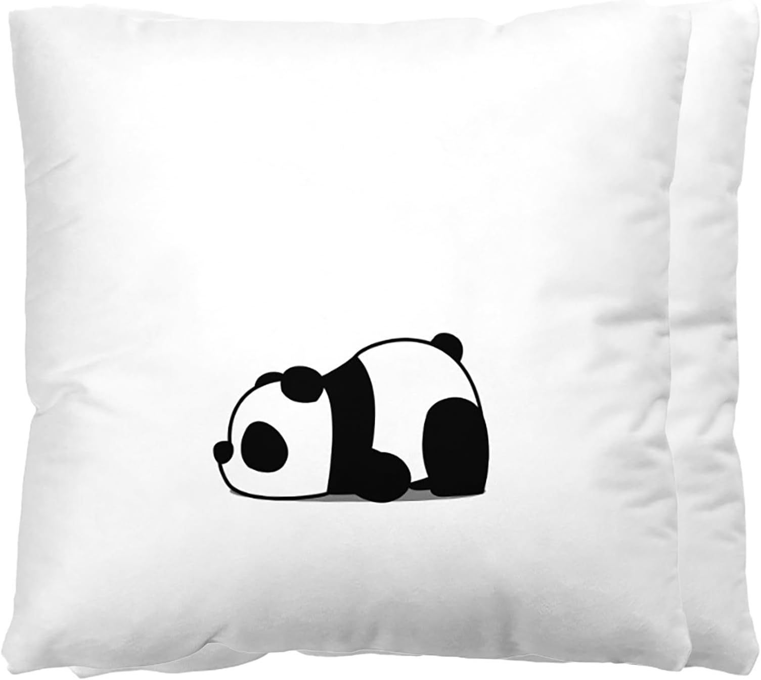 Panda Bear Throw Pillow Covers 18x18 Set of 2 White Cute Decorative Cushion Covers with Adorable Panda Bear Design for Bed Living Room and Office