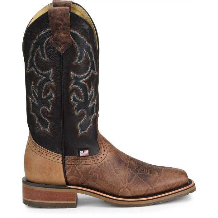 DOUBLE-H 12" Grissom Square Toe Western Boots for Men - Interior Pocket, with Texon Board Insole and Oil- and Slip-Resistant Outsole, Made in USA2