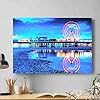 Blackpool Tower Ferris Wheel UK Travel Canvas Wall Art Picture Print Best Gift for Home Hotel Office Decoration (M: 61cm X 41cm) #1