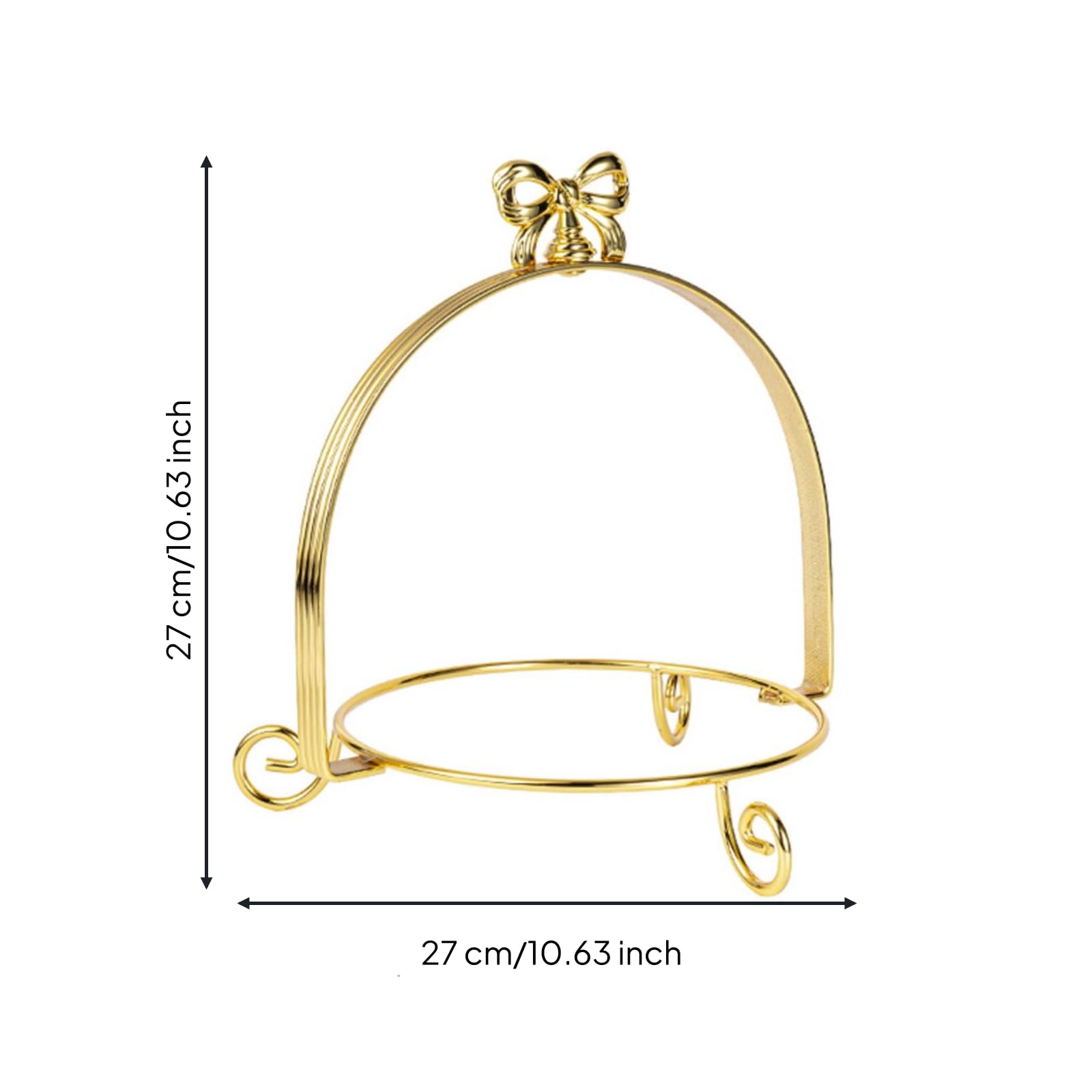 Support à Gâteau avec Poignée Élégant Plat Service Classique Vaisselle pour Mariage , Or , 27 Cm