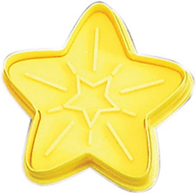 CybrTrayd R&M Star Cookie Stamper 2.75", One size, Yellow