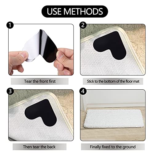 Loudashuaiqi 12Pcs Rug Gripper Non Slip Rug Pads Anti-Slip Rug Tape Stickers Washable Rug Pads Multi-Purpose Carpet Tape Compatible With Hardwood Floors & Tile For Kitchen Bedroom #TOP2