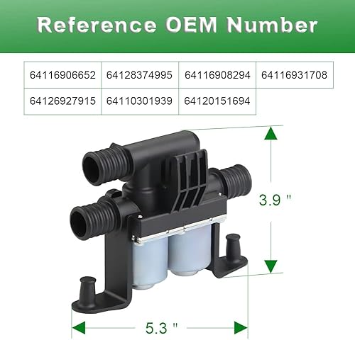 Miniatura 2 de JDMON Compatible con válvula de control de calentador BMW E60 E63 E64 E65 E66 525i 528i 535i 535i xDrive 535xi 545i 550i 645Ci 2004-2010 sustituye a