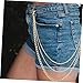 NOLITOY 2pcs Unisex Metal Pants Chains Stylish Punk Accessory for Men and Women Wear Resistant Hanging Chain for Jeans Hip Hop Fashion Statement