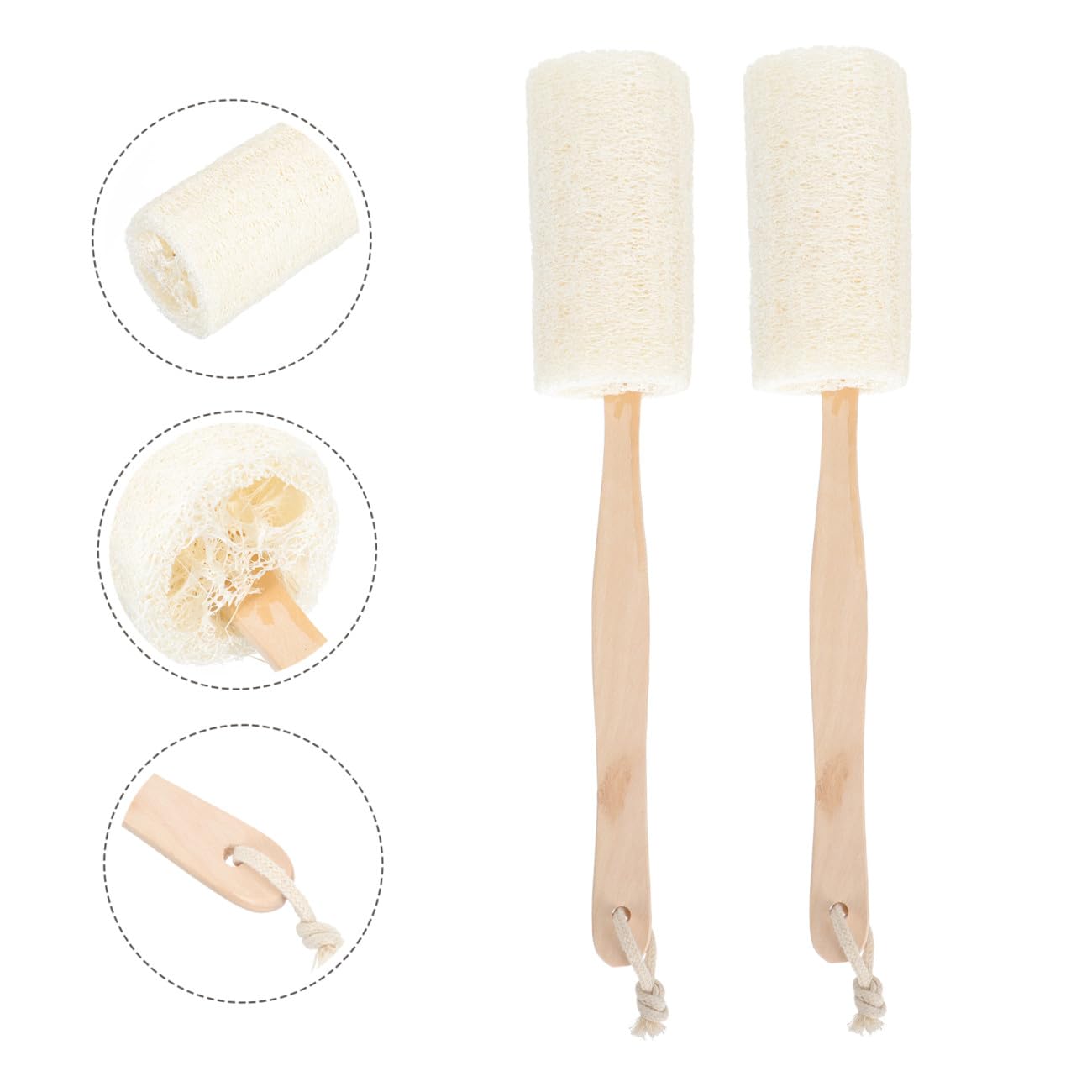 DOITOOL 6piezas Cepillo De Madera Para Exfoliación Esponja De Natural Para Limpieza De Para Cuerpo y Masaje