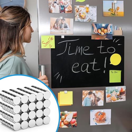 100 Stück Magnete Stark 5x3mm, Mini Magnete Rund, Kleine Magnet Extra Stark für Magnettafel, Kühlschrank, Whiteboard, Pinnwand, Büro