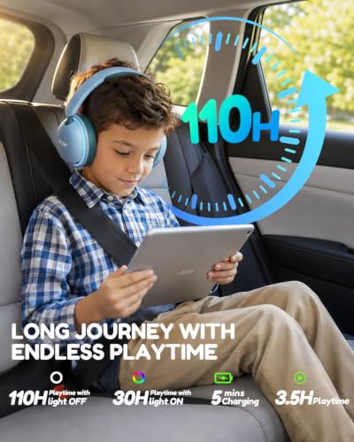 Acer OHR727 Kids Bluetooth Headphones Travel, Over‑Ear Comfort Design - image 4
