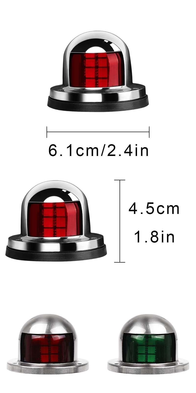 2 pièces Led Pour Bateau,Marine Lampe Des Signalisation,Lampes De Navigation,Feux de Navigation,Feux de Navigation de Bateau,Feux Navigation Bateau,Adecuado para barcos, yates, etc.(Rouge, Vert)