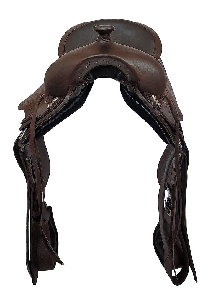 A&M Reitsport Sella western senza albero Wichita in pelle di bufalo, marrone, ferro da testa sostituibile