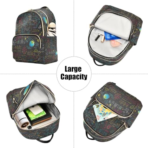 Mini sac à bandoulière et sac à dos science mathématique ado noir - 5
