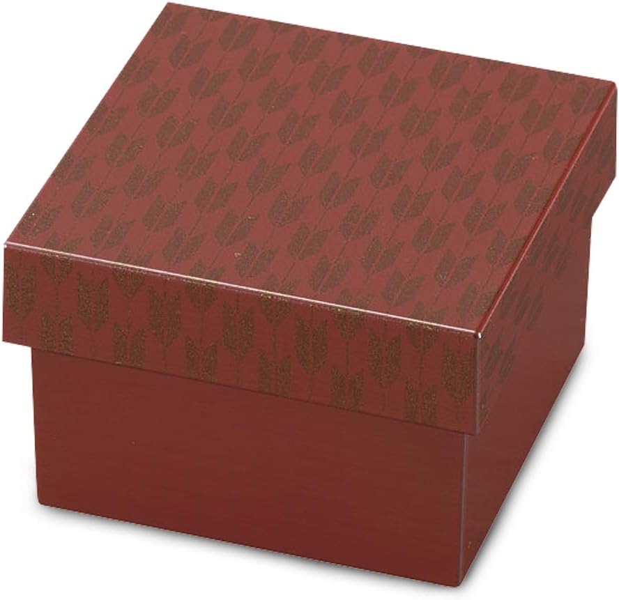 CTC-119664 Bento Box, Red, 3.5 x 3.5 x 2.4 inches (90 x 90 x 61 mm), Japanese MON HAKO Style Bento Box, Small, Yakasi