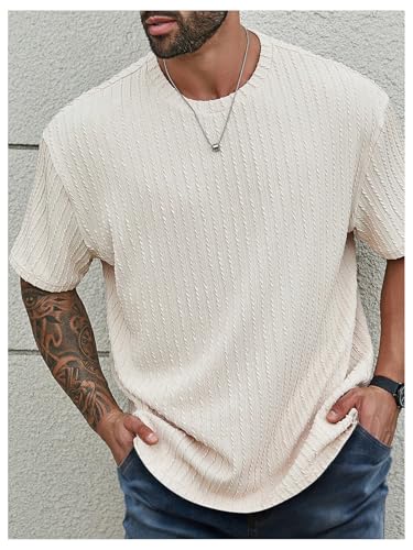 Men's Big and Tall Shirts Textured Knit Tshirt Shirts Casual Summer Tops Trendy4
