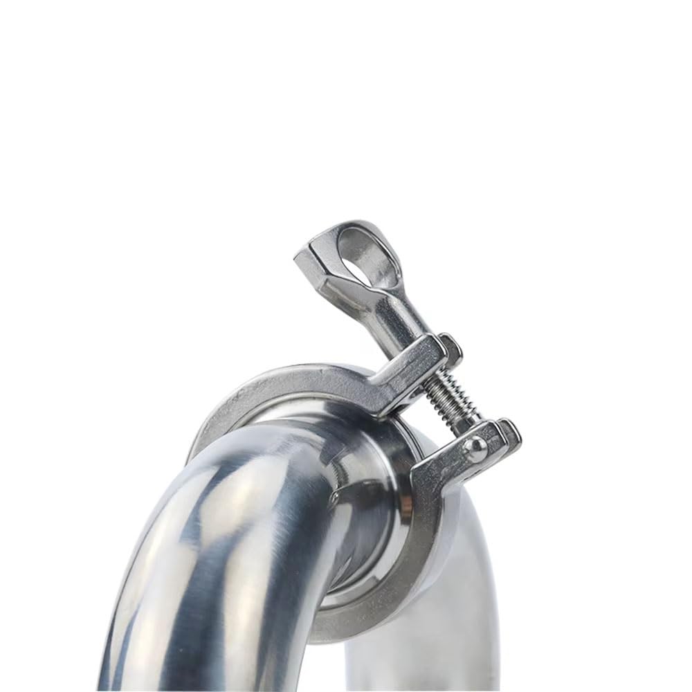 1 zestaw 304 SS kolano 90° sanitarne - kompatybilne z zaciskiem Tri Clamp (1,5"/2"/2,5") z uszczelką silikonową do kontaktu z żywnością(45mmx64)
