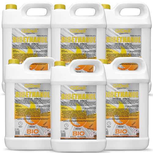 GiDeli bioetanol 30 l inodoro 96,6% etanol para chimeneas interiores y exteriores - De maíz y remolacha