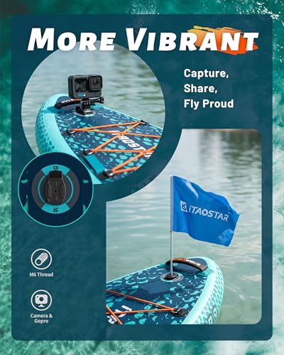 Image of iTAOSTAR Lead 12' x 35 inch /11' x 33 inch Stand Up Paddle Board, Inflatable SUP Board with 5 Fins Stable Design fo Youth, All Skill Levels, Lakes, Oceans