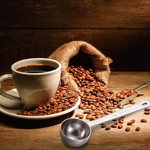 Geiserailie 8 Pcs 2 Tablespoon Scoops with Long Handle, 30 ml Stainless Steel Measuring Spoon for Coffee Milk Fruit Powder, Loose Tea Dry, Spice Jar, Cooking Baking, and Other Dry Goods by Geiserailie - Image 2