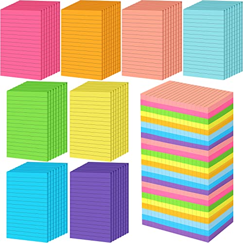 Image of Yexiya 64Pcs Lined Sticky Notes 4x6'' Self Stick Notepad Classic Color