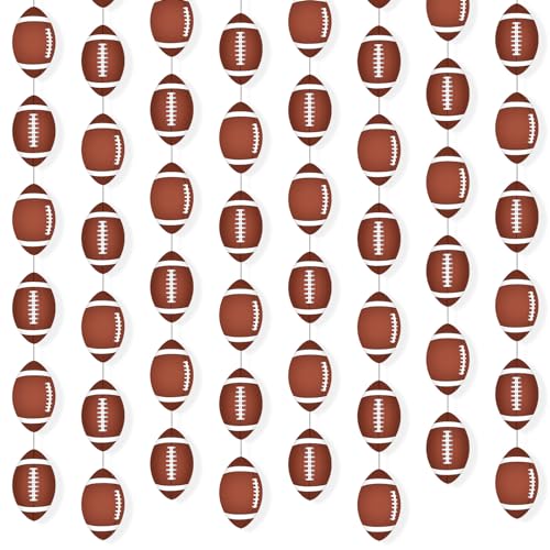 Guirnaldas de papel de rugby con 8 tiras colgantes reutilizables de alta densidad 2