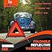 iMonse Warning Safety Triangle Kit, Emergency Roadside Warning Reflective Triangle 2 Packs with 1 LED Road Flare Light, Foldable with Storage Case for Roadside Breakdowns Emergencies