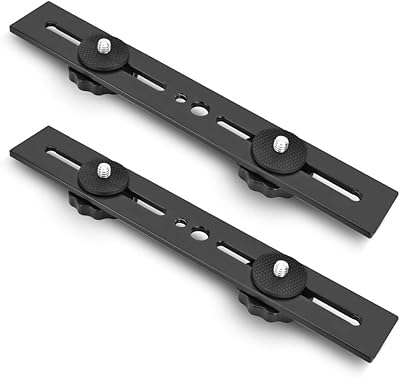 UTEBIT 8 inch Flash Bracket, Dual Camera Mount Extension Bar with 14 Screw Hot Shoe, Straight Flash Bracket Tripod Mount for DSLR Camera LED Light Studio Video Microphone, 2Packs
