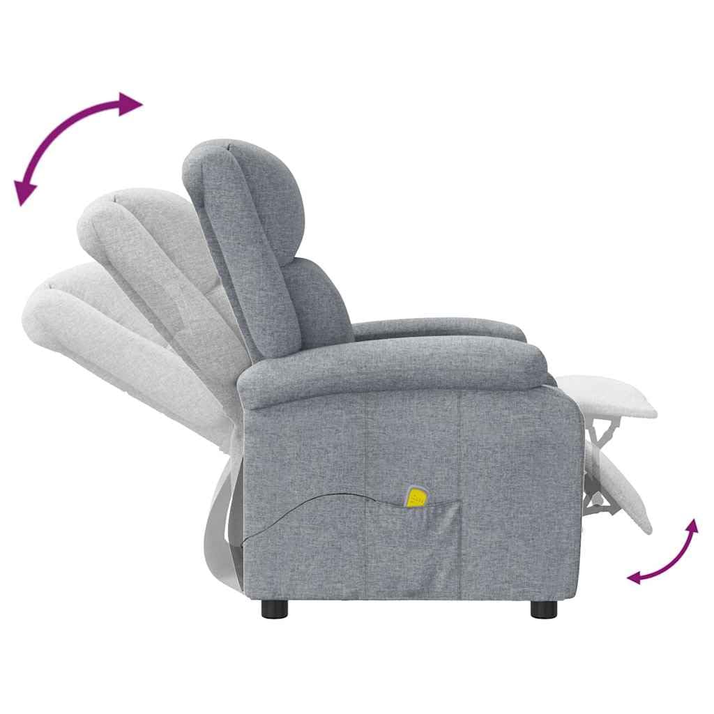 vidaXL Sillón de Masaje Tela Gris Claro