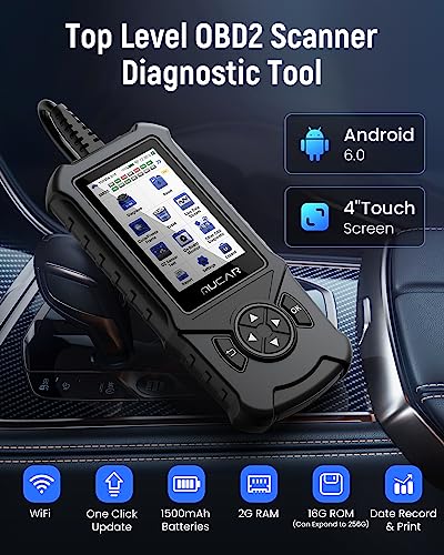 Obd2 Scanner Code Reader, Scanner For Car Full Obd2 Functions And Support To Expand 4 Systems (Abs Srs Ecm Tcm) With 4" Hd Touchscreen, Android 6.0 Free Update Lifetime #TOP4