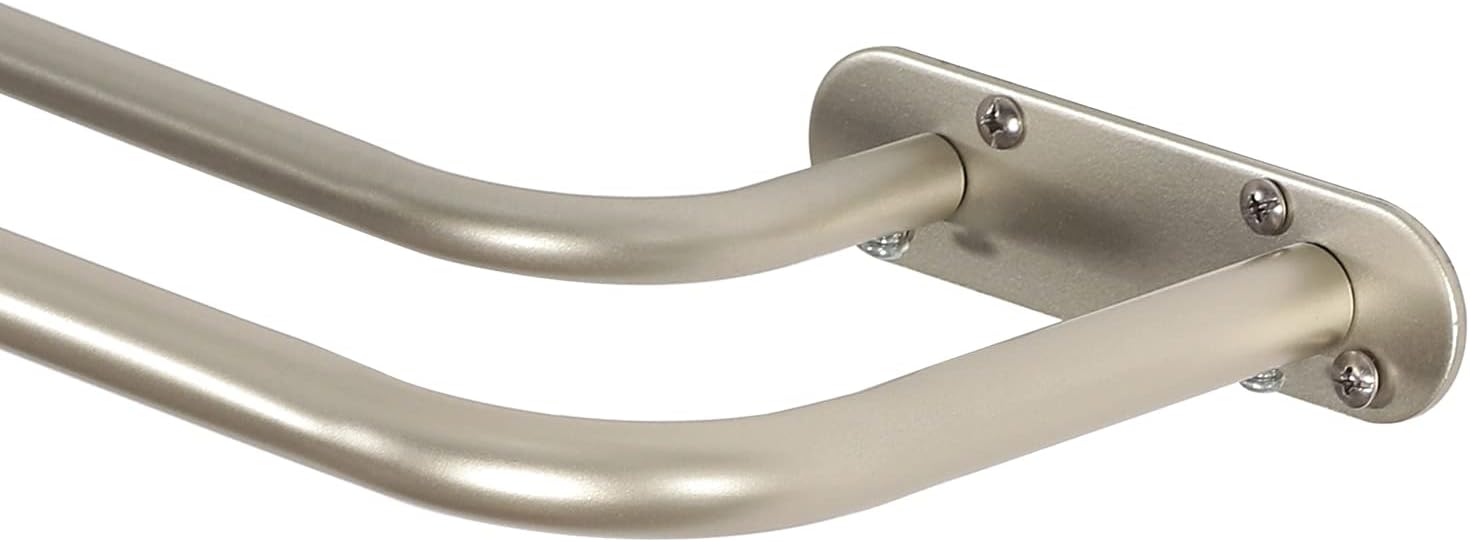H.VERSAILTEX Double Curtain Rods for Windows 66 to 120 Inch Wrap Around Indoor/Outdoor Double Curtain Rods for Blackout Curtains, Suit for Grommet and Rod Pocket, Nicekl : Home & Kitchen