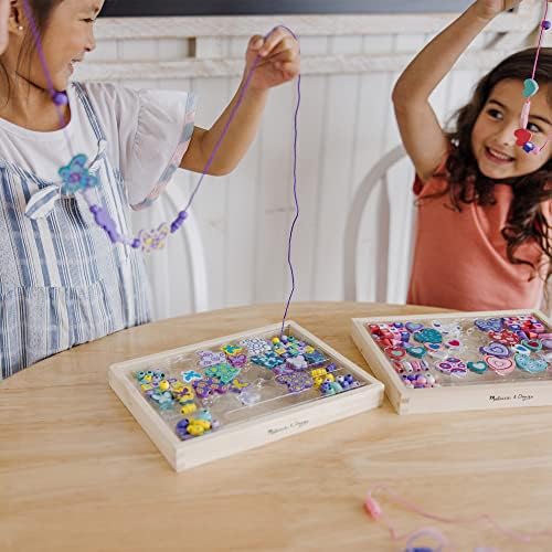 Melissa & Doug Butterfly Necklace Craft Bead Set | Wooden Beads for Jewellery Making Kit | Arts and Crafts for Kids Age 5 | Friendship Bracelet Making Kit for Girls or Boys | 4 Year Old Girl Gifts