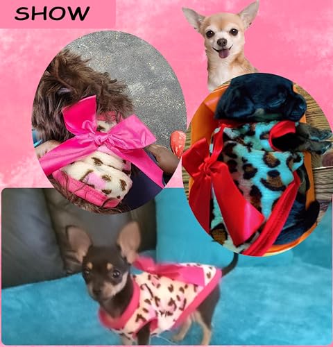 2 Pieces Dog Sweater for Small Dogs XXS Dog Clothes Chihuahua Puppy Sweaters Leopard Teacup Chihuahua Yorkie Puppy Clothes XXS Pet Sweater (Pink+RED, XX-Small) - Image 4