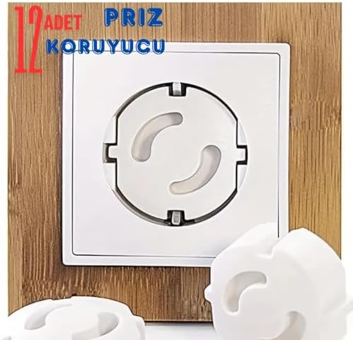 Abuy 12 Adet Bebek Güvenlik Priz Koruyucusu Elektrik Prizleri Koruması Priz Çocuk Güvenliği Beyaz - Görsel 2
