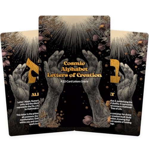 Ibiza Tarot Cosmic Alphabet: Letters of Creation - 22 Hebrew Alphabet Oracle Cards for Meditation, Kabbalah Study & Spiritual Insight - Premium Divination Deck