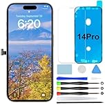 GOLDWANGWANG Écran pour iPhone 14 Pro de Remplacement, 6,1 Pouces LCD Full HD Écran Tactile Digitizer avec Kit de Réparation et Protecteur d’Écran