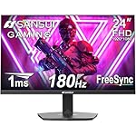 SANSUI 24 Inch Gaming Monitor 180Hz 1Ms FreeSync HDR 110% sRGB FHD 1080P Computer Monitor HDMI DP Ports Eye Care Frameless VESA Mount Cable Management(ES-G24F4L HDMI Cable Included)