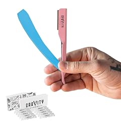 GRAVITY RAZORS Professional Straight Razor Kit Ultra Exposure Includes 10 Premium Blades 2mm Exposed Cotton Candy