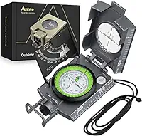Anbte Bússola de Sobrevivência para Caminhadas, Bússola Metálica Impermeável Ip65 com Clinômetro de Mira E Bolsa de Transporte, Multifuncional, Profissional, para Camping, Caça, Caminhadas