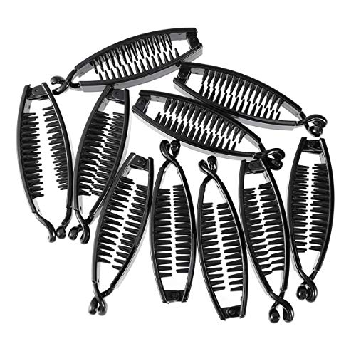 Healvian 10 Pièces Pince à Cheveux Banane Lot De Élastique Pour Queue De Cheval Pinces à Cheveux Griffe Fine